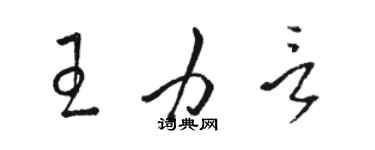 駱恆光王力言草書個性簽名怎么寫