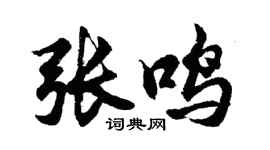 胡問遂張鳴行書個性簽名怎么寫