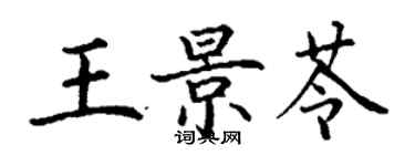 丁謙王景苓楷書個性簽名怎么寫