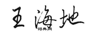 駱恆光王海地行書個性簽名怎么寫