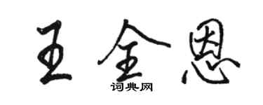 駱恆光王全恩行書個性簽名怎么寫