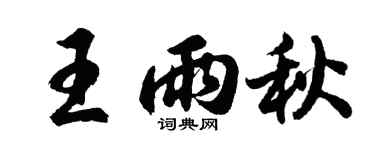 胡問遂王雨秋行書個性簽名怎么寫
