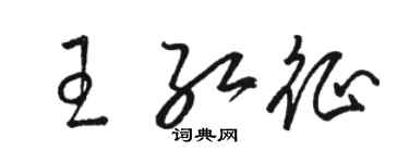 駱恆光王紅征草書個性簽名怎么寫