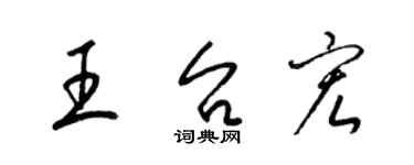 梁錦英王台宏草書個性簽名怎么寫