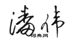 駱恆光潘偉草書個性簽名怎么寫