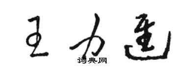 駱恆光王力進草書個性簽名怎么寫