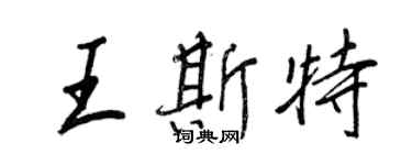 王正良王斯特行書個性簽名怎么寫