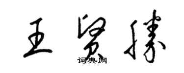 梁錦英王賢勝草書個性簽名怎么寫