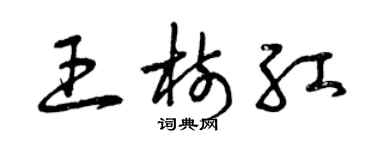 曾慶福王樹紅草書個性簽名怎么寫