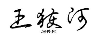 曾慶福王獲河草書個性簽名怎么寫