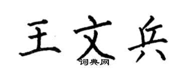何伯昌王文兵楷書個性簽名怎么寫