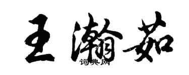 胡問遂王瀚茹行書個性簽名怎么寫