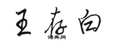 駱恆光王存白行書個性簽名怎么寫