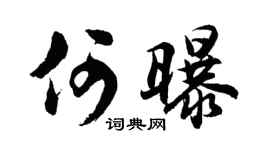 胡問遂何曝行書個性簽名怎么寫