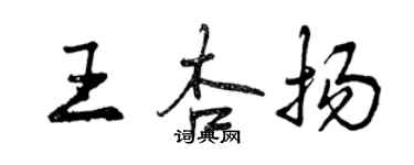 曾慶福王杏揚行書個性簽名怎么寫