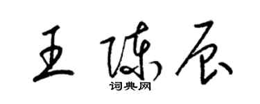 梁錦英王陳辰草書個性簽名怎么寫