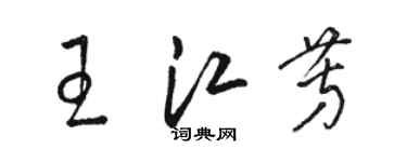 駱恆光王江芳草書個性簽名怎么寫