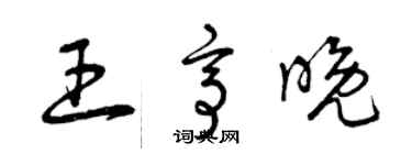 曾慶福王亭晚草書個性簽名怎么寫