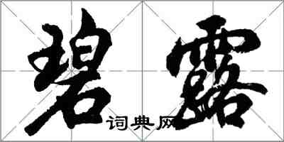 胡問遂碧露行書怎么寫