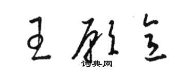 駱恆光王願意草書個性簽名怎么寫