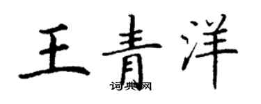 丁謙王青洋楷書個性簽名怎么寫