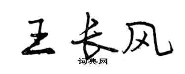 曾慶福王長風行書個性簽名怎么寫