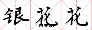 周炳元銀花花楷書怎么寫