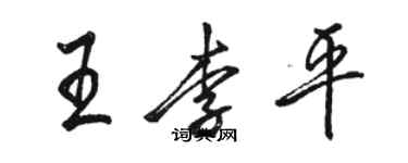 駱恆光王李平行書個性簽名怎么寫