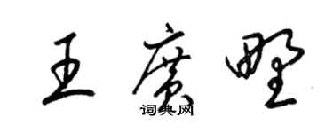 梁錦英王廣野草書個性簽名怎么寫