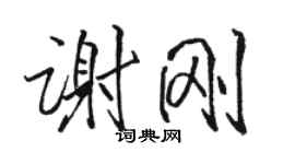 駱恆光謝剛行書個性簽名怎么寫
