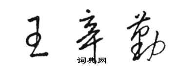 駱恆光王辛勤草書個性簽名怎么寫