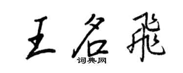 王正良王名飛行書個性簽名怎么寫