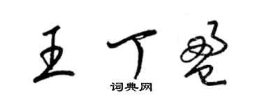 梁錦英王丁盈草書個性簽名怎么寫