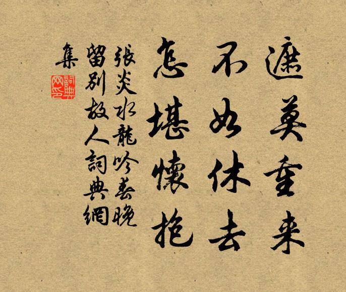 張炎遮莫重來,不如休去,怎堪懷抱書法作品欣賞