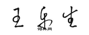 駱恆光王樂生草書個性簽名怎么寫