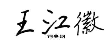 王正良王江徽行書個性簽名怎么寫