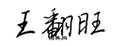 王正良王翻旺行書個性簽名怎么寫
