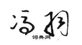 駱恆光馮羽草書個性簽名怎么寫