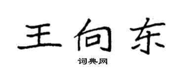袁強王向東楷書個性簽名怎么寫