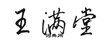 駱恆光王滿堂行書個性簽名怎么寫