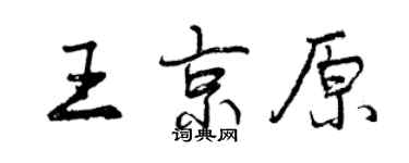 曾慶福王京原行書個性簽名怎么寫