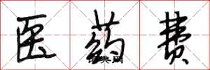 段相林醫藥費行書怎么寫
