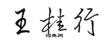 駱恆光王桂行行書個性簽名怎么寫