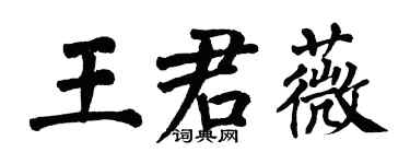 翁闓運王君薇楷書個性簽名怎么寫
