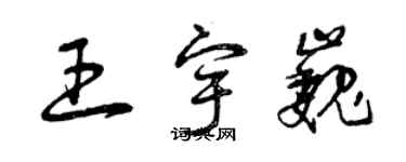 曾慶福王宇巍草書個性簽名怎么寫