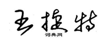 朱錫榮王捷特草書個性簽名怎么寫