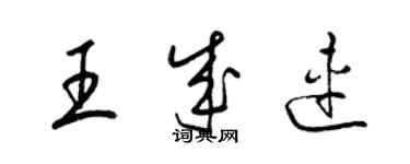 梁錦英王成連草書個性簽名怎么寫