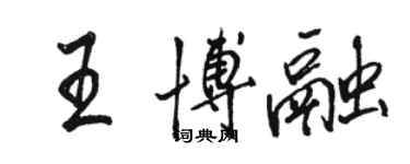 駱恆光王博融行書個性簽名怎么寫