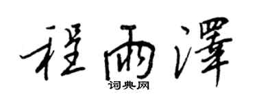 王正良程雨澤行書個性簽名怎么寫