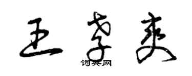 曾慶福王孝爽草書個性簽名怎么寫